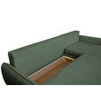 ECKSOFA Dunkelgrün Chenille  - Dunkelgrün/Buchefarben, KONVENTIONELL, Holz/Textil (244/163cm) - Carryhome