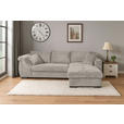 ECKSOFA Beige Cord - Beige/Schwarz, KONVENTIONELL, Textil/Metall (258/168cm) - Carryhome