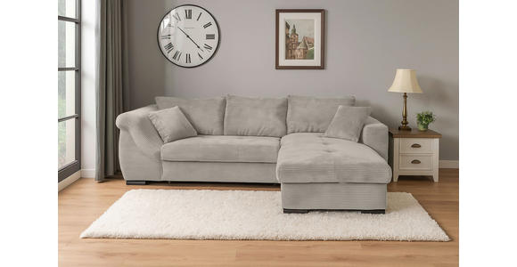 ECKSOFA Beige Cord - Beige/Schwarz, KONVENTIONELL, Textil/Metall (258/168cm) - Carryhome