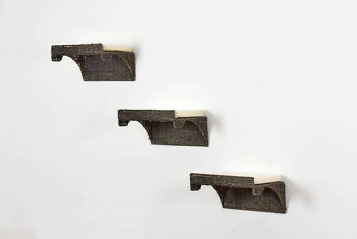 WANDMULDE - Schwarz, Naturmaterialien/Metall (40/25/15cm)