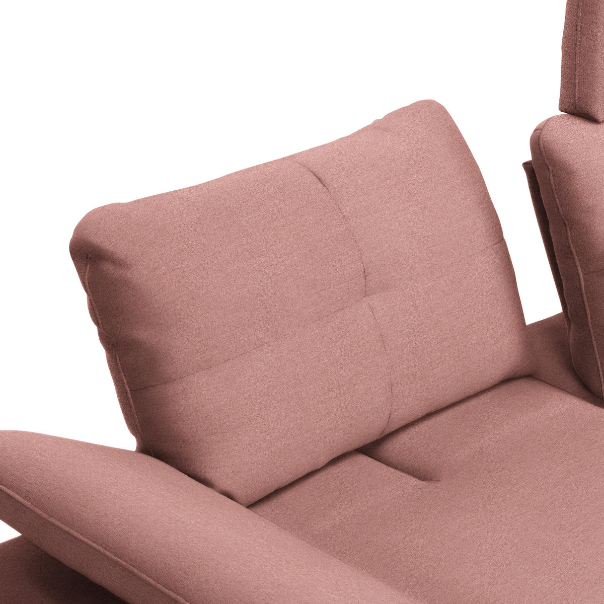 ECKSOFA in Webstoff Altrosa  - Schwarz/Altrosa, Design, Textil/Metall (301/179cm) - Chilliano