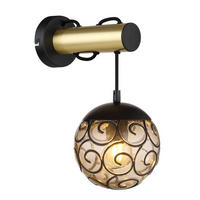 WANDLEUCHTE - Goldfarben/Schwarz, Konventionell, Kunststoff/Metall (15/24,5/36cm) - Globo