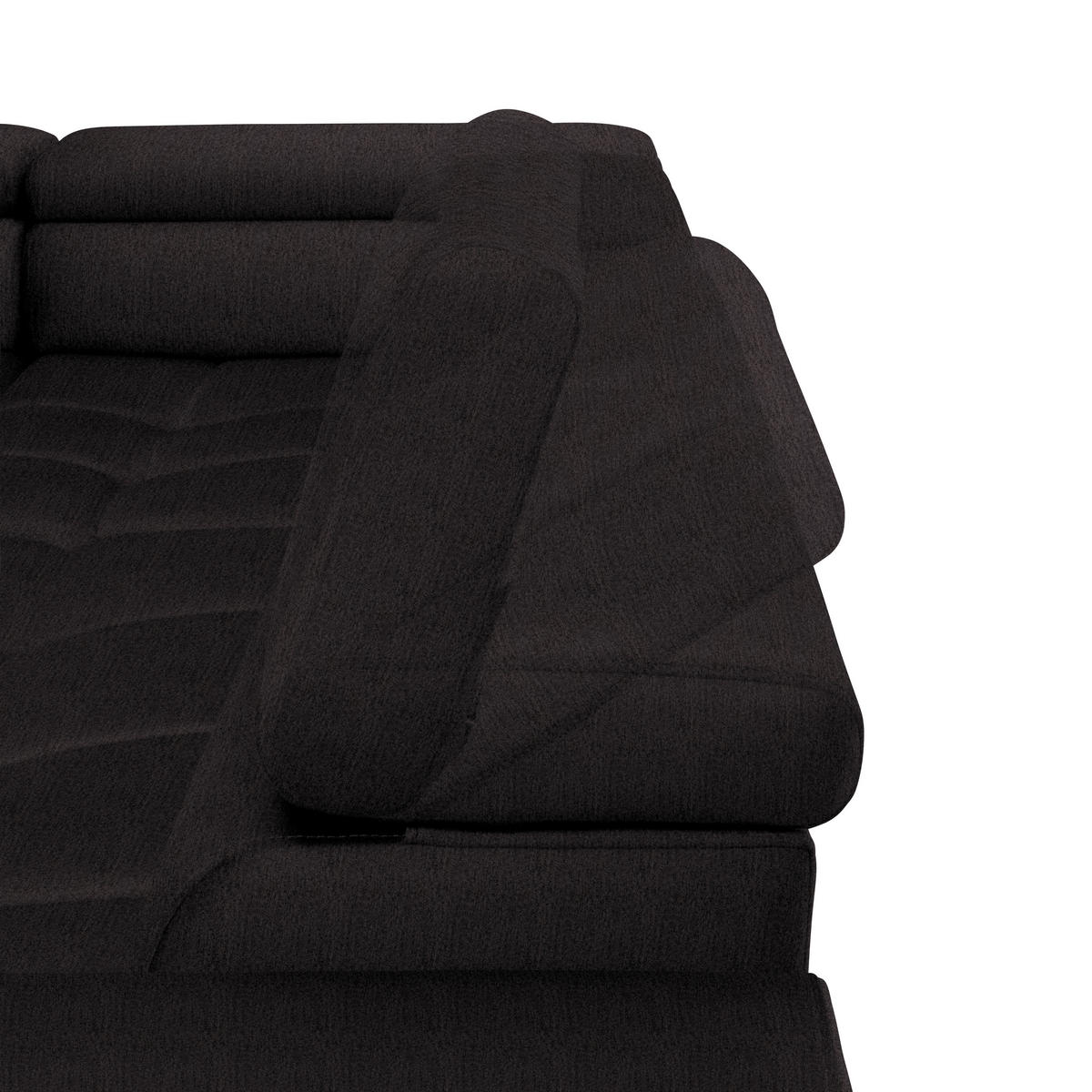 ECKSOFA in Samt, Webstoff Anthrazit  - Anthrazit/Schwarz, Design, Textil/Metall (216/300cm) - Welnova