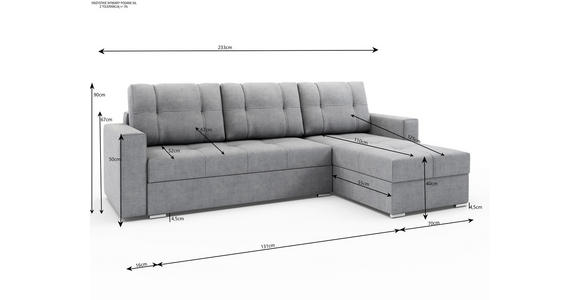 ECKSOFA  in Samt Blau  - Chromfarben/Blau, KONVENTIONELL, Kunststoff/Textil (233/140cm) - Carryhome