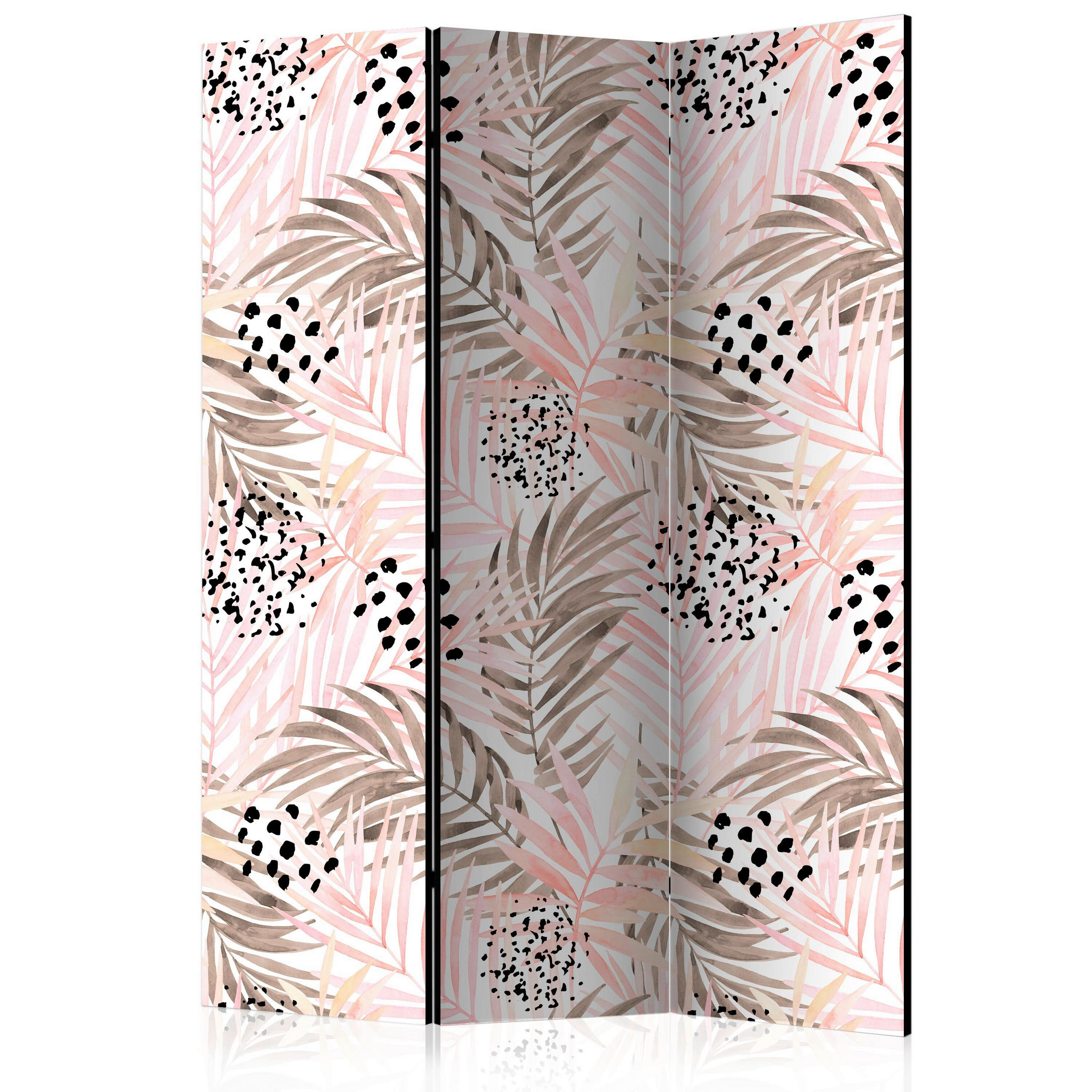 PARAVENT mit 3  Flügel - Pink/Weiß, Basics, Holz/Textil (135/172/3cm) - artgeist