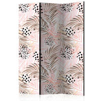PARAVENT mit 3  Flügel - Pink/Weiß, Basics, Holz/Textil (135/172/3cm) - artgeist