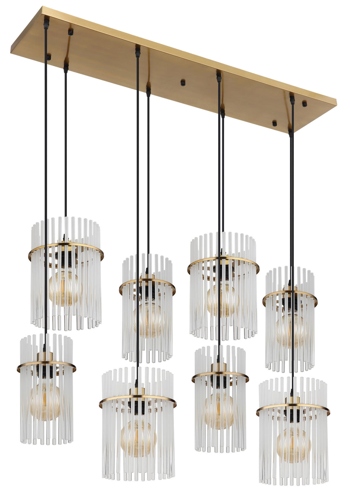 HÄNGELEUCHTE 110/38/125 cm  - Klar/Goldfarben, Trend, Glas/Kunststoff (110/38/125cm) - Globo