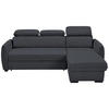 ECKSOFA in Flachgewebe Dunkelgrau  - Dunkelgrau/Schwarz, Modern, Kunststoff/Textil (182/237cm) - Carryhome