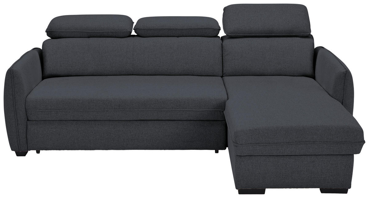 SAROKKANAPÉ textil sötétszürke  - fekete/sötétszürke, Modern, műanyag/textil (182/237cm) - Carryhome