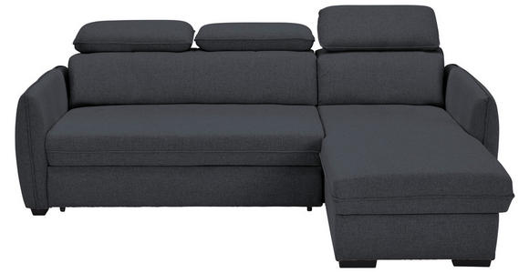 ECKSOFA in Flachgewebe Dunkelgrau  - Dunkelgrau/Schwarz, MODERN, Kunststoff/Textil (182/237cm) - Carryhome