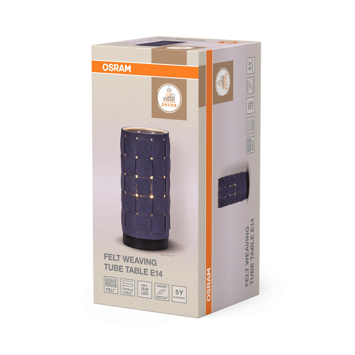 TISCHLEUCHTE 12/26 cm   - Dunkelgrau, Basics, Naturmaterialien/Metall (12/26cm) - Osram