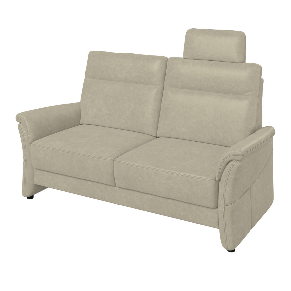 2,5-SITZER Mikrofaser Hellgrau  - Hellgrau/Schwarz, Konventionell, Kunststoff/Textil (170/99/91cm) - Elegando