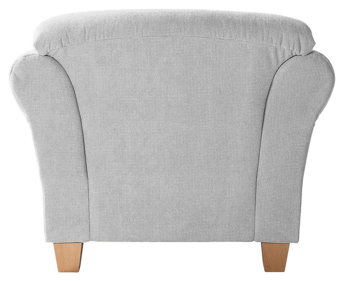 SESSEL in Flachgewebe Silberfarben  - Silberfarben/Naturfarben, Konventionell, Holz/Textil (101/84/89cm) - Sit & More