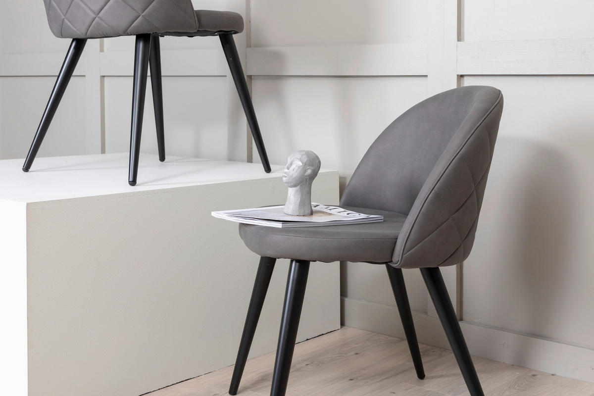 STUHL-SET  in Stahl Metall, Kunststoff  - Dunkelgrau/Beige, Design, Kunststoff/Textil (50/76,5/57cm) - Livetastic