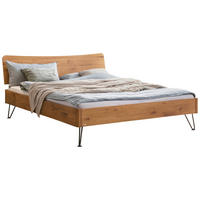 BETT 140/200 cm  in Wildeiche  - Wildeiche/Schwarz, Design, Holz/Metall (140/200cm) - Hasena