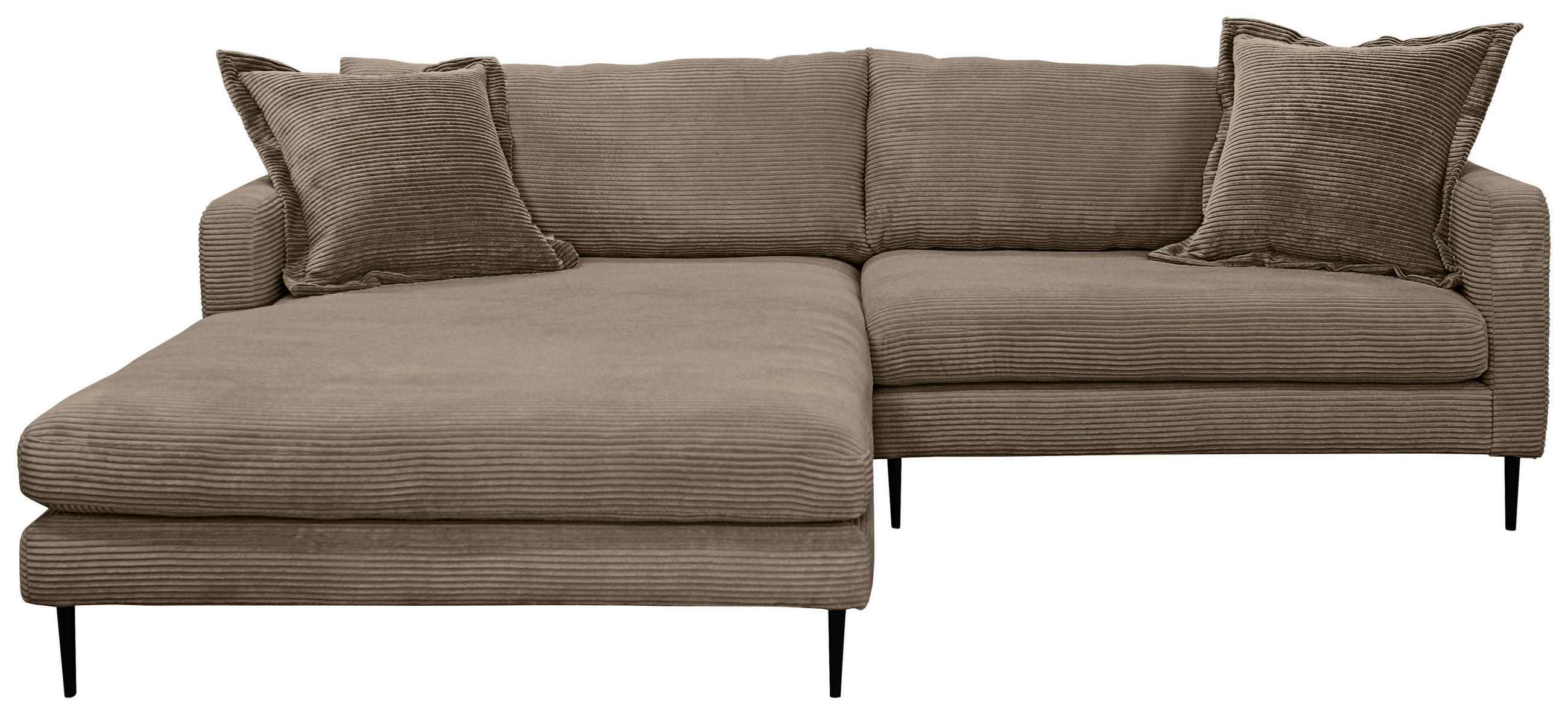 HÖRNSOFFA i manchester brun  - brun/svart, Design, metall/textil (193/268cm) - P & B