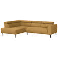 ECKSOFA in Chenille Currygelb  205/280 cm  - Currygelb/Schwarz, Design, Textil/Metall (205/280cm) - Xora
