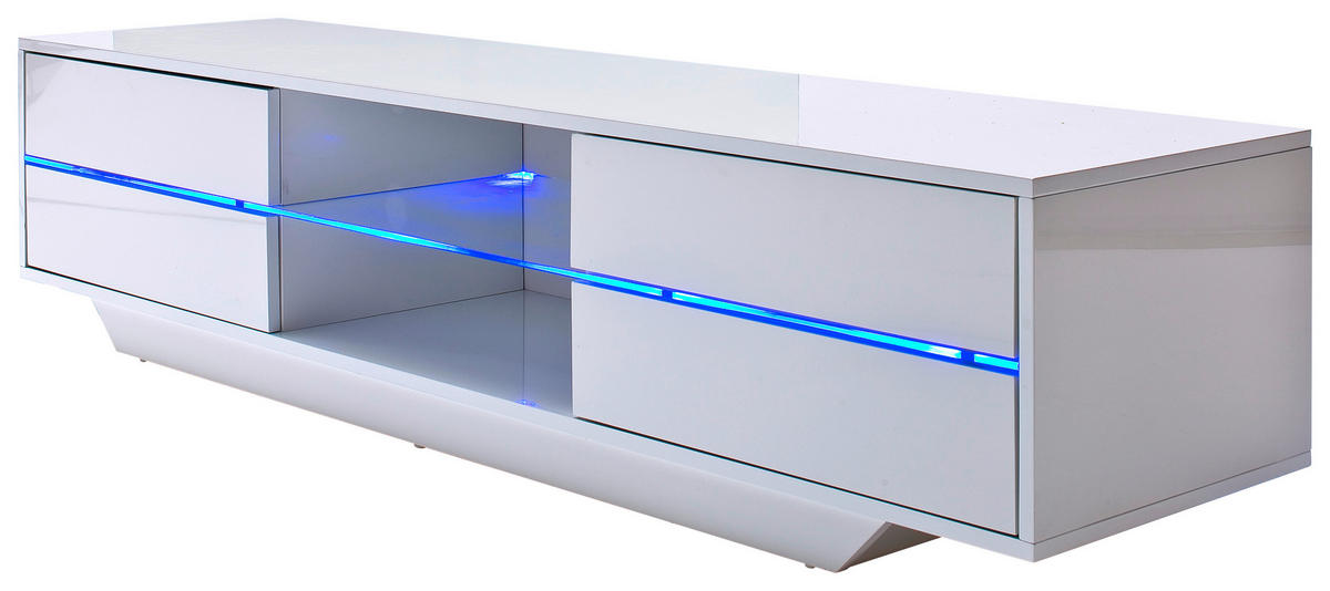 TV-ELEMENT 160/36/40 cm  - Weiss Hochglanz, Design, Glas/Holzwerkstoff (160/36/40cm)