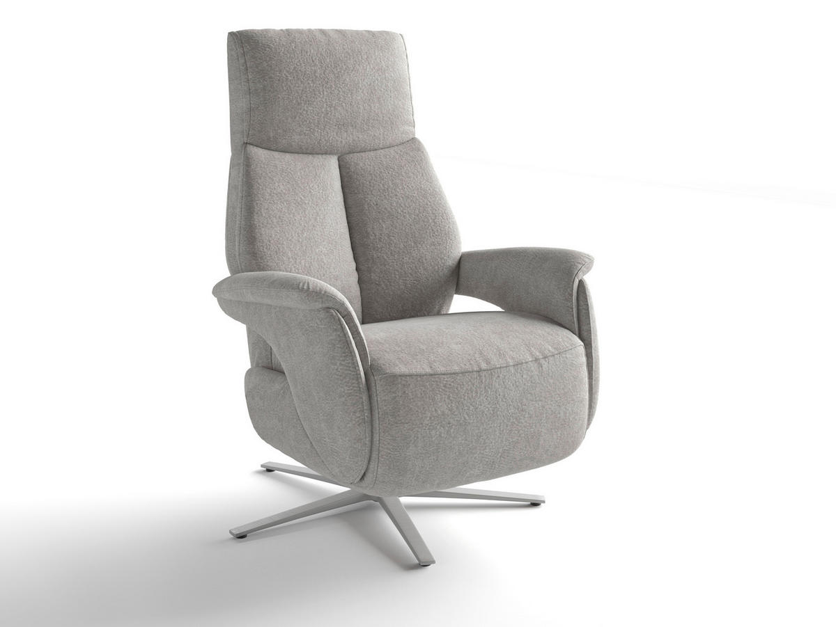 RELAXAČNÉ KRESLO, textil, sivá - sivá/strieborná, Basics, kov/textil (75/110/85cm) - Sit & More