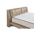 BOXBETT 180/200 cm,  in Kaschmir, gepolstertes Kopfteil, Bettkasten, Matratzen, H3 + H4 = fest + sehr fest  - Kaschmir/Schwarz, Design, Kunststoff/Textil (180/200cm) - Esposa