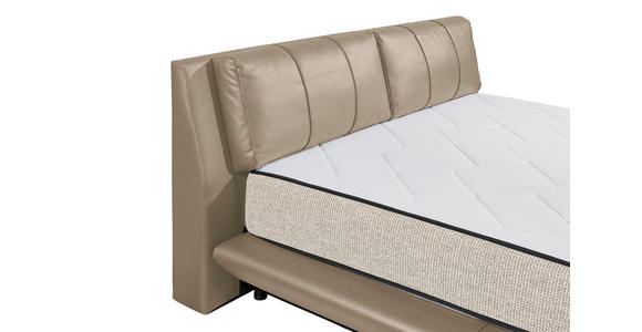 BOXBETT 180/200 cm,  in Kaschmir, gepolstertes Kopfteil, Bettkasten, Matratzen, H3 + H4 = fest + sehr fest  - Kaschmir/Schwarz, Design, Kunststoff/Textil (180/200cm) - Esposa