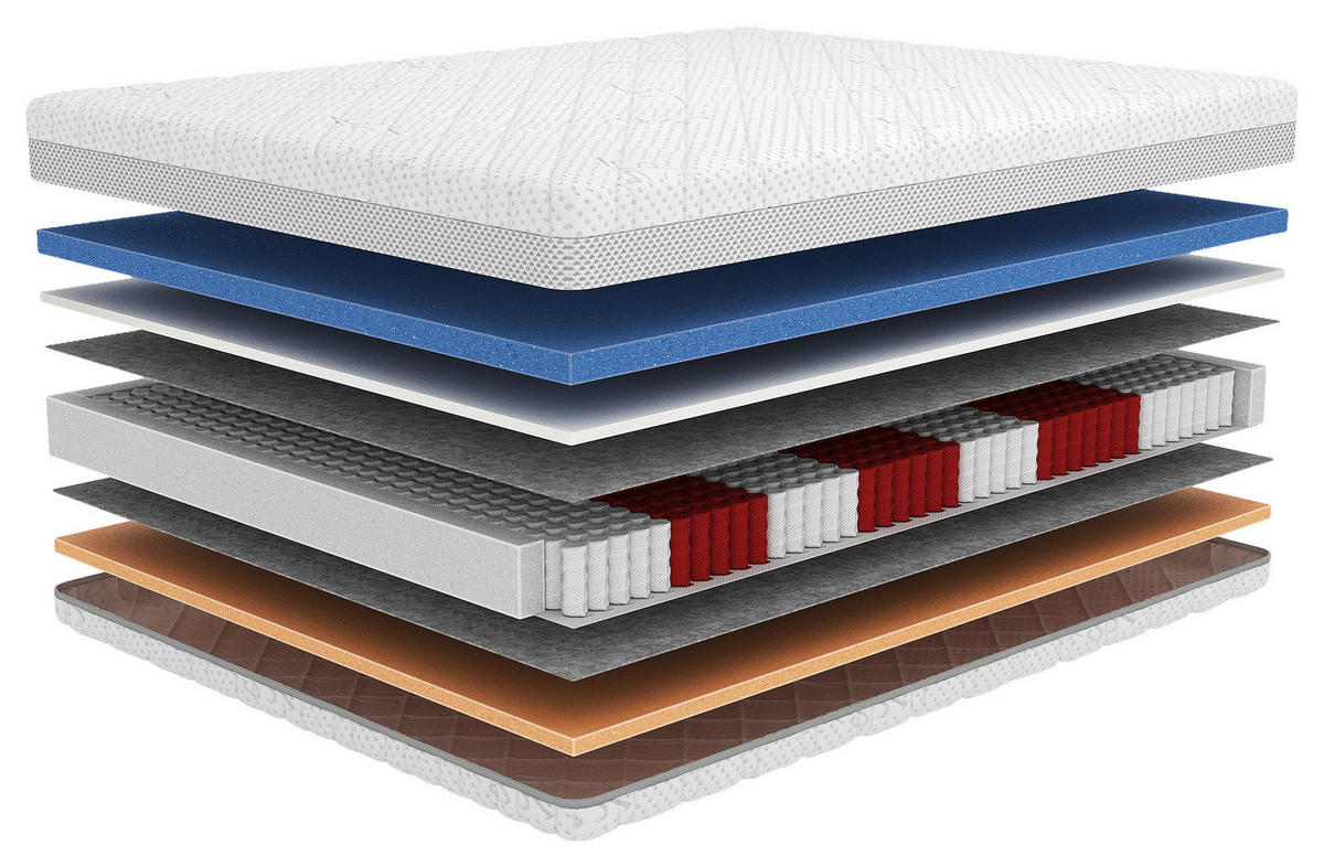 WENDEMATRATZE 200/200 cm, Höhe ca.: 24 cm, H3 + H3 = fest,  - Weiß, Basics, Textil (200/200cm) - Chameo