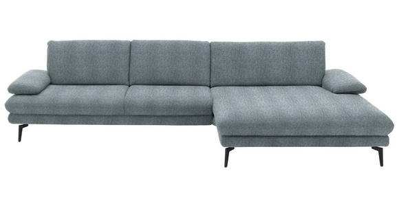 ECKSOFA  in Chenille Blaugrau  310/180 cm  - Blaugrau/Schwarz, Design, Textil/Metall (310/180cm) - Dieter Knoll