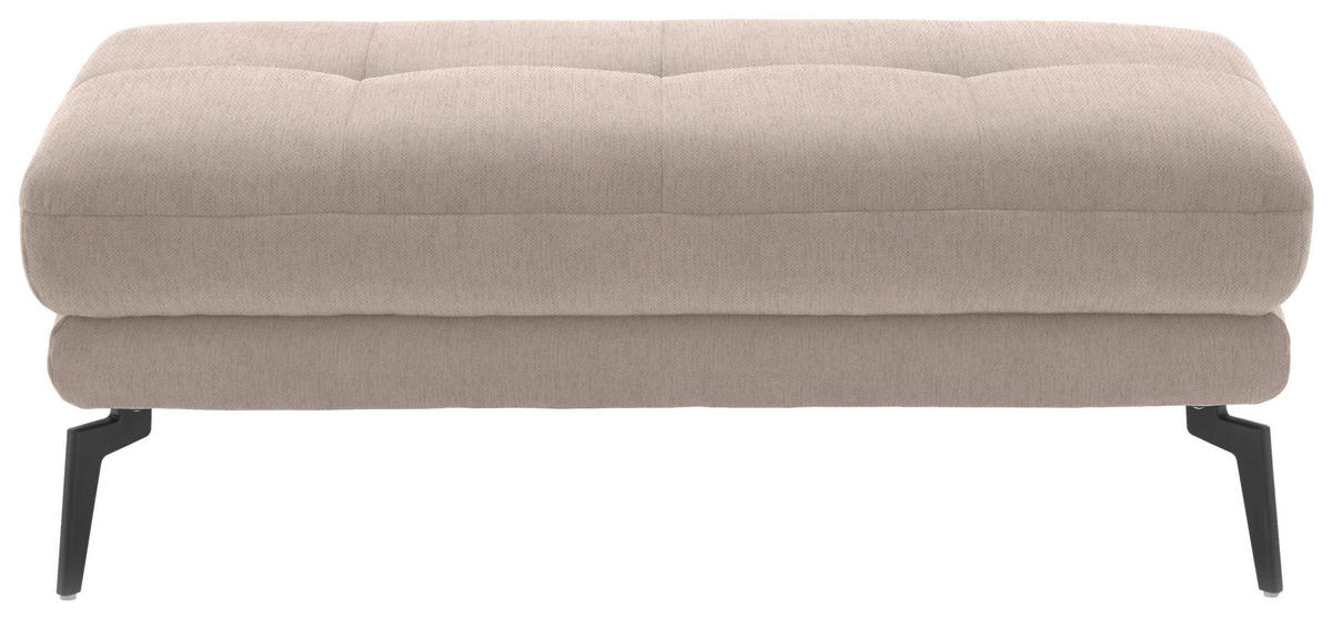 HOCKER in Textil Naturfarben  - Schwarz/Naturfarben, Design, Textil/Metall (132/45/68cm) - Beldomo Style