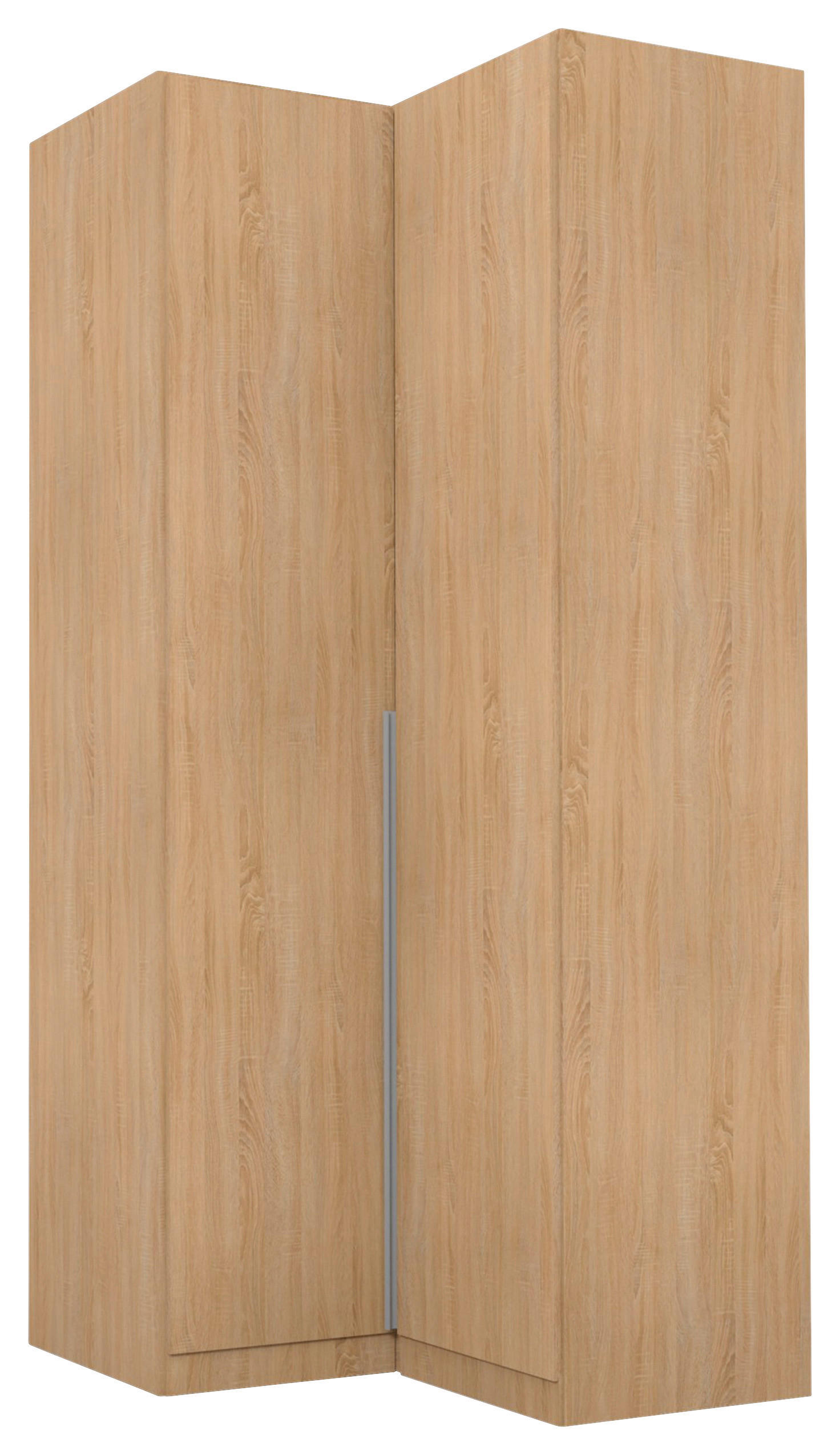 ECKKLEIDERSCHRANK 100/239/102 cm  - Alufarben/Sonoma Eiche, MODERN, Holzwerkstoff (100/239/102cm) - Rauch Möbel