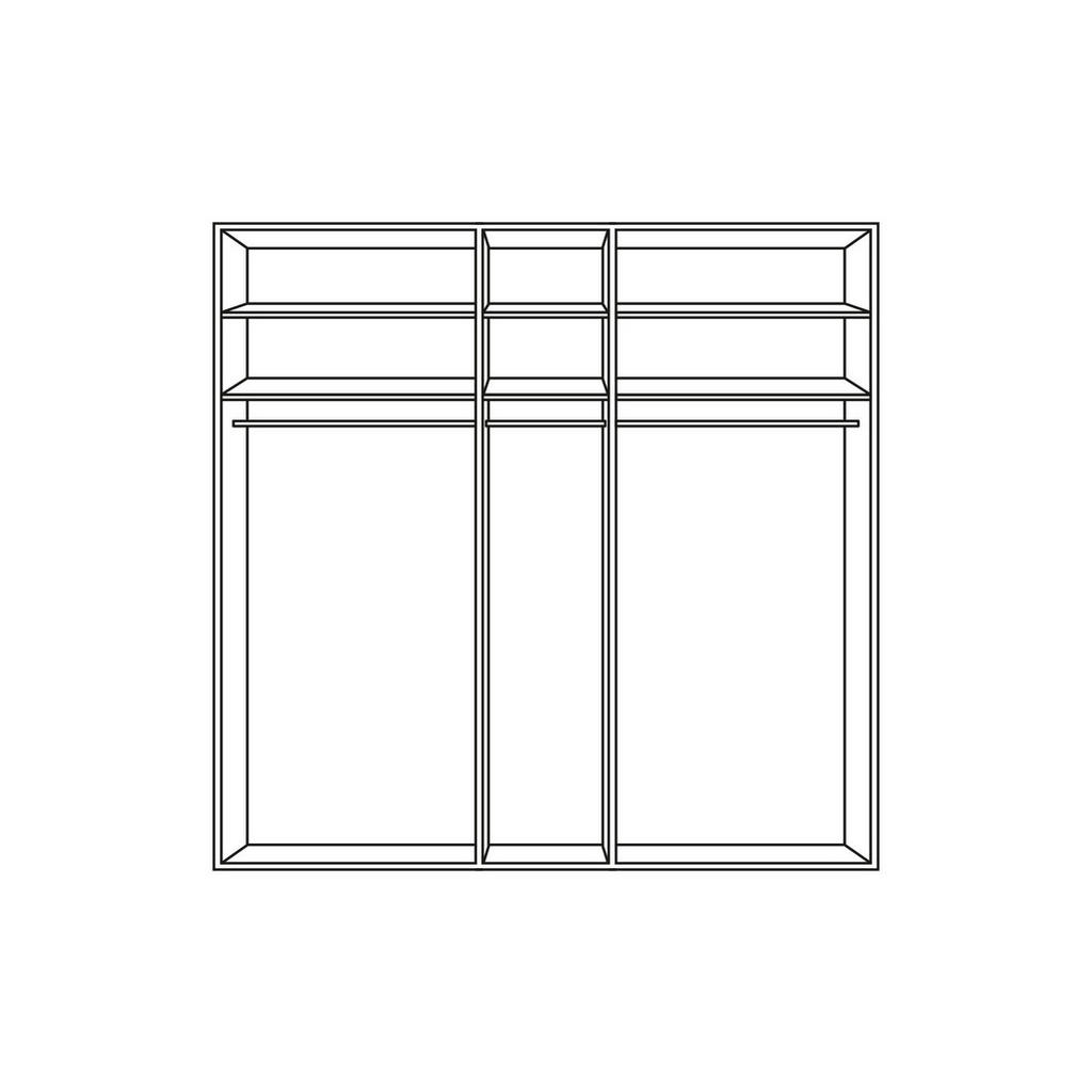 Thumbnail - Valdera Drehtürenschrank, Buche, Fango, Holzwerkstoff, Buche, massiv, 6 Fächer, 249.2x222.3x62 cm, Goldenes M, Made in G...