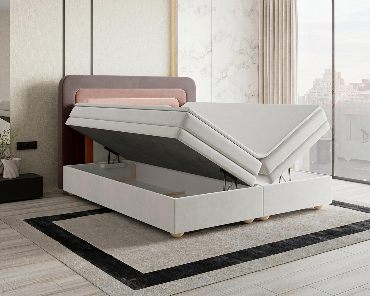 BOXBETT 180/200 cm  in Braun, Naturfarben, Rotbraun  - Rotbraun/Braun, MODERN, Holz/Kunststoff (180/200cm) - Livetastic