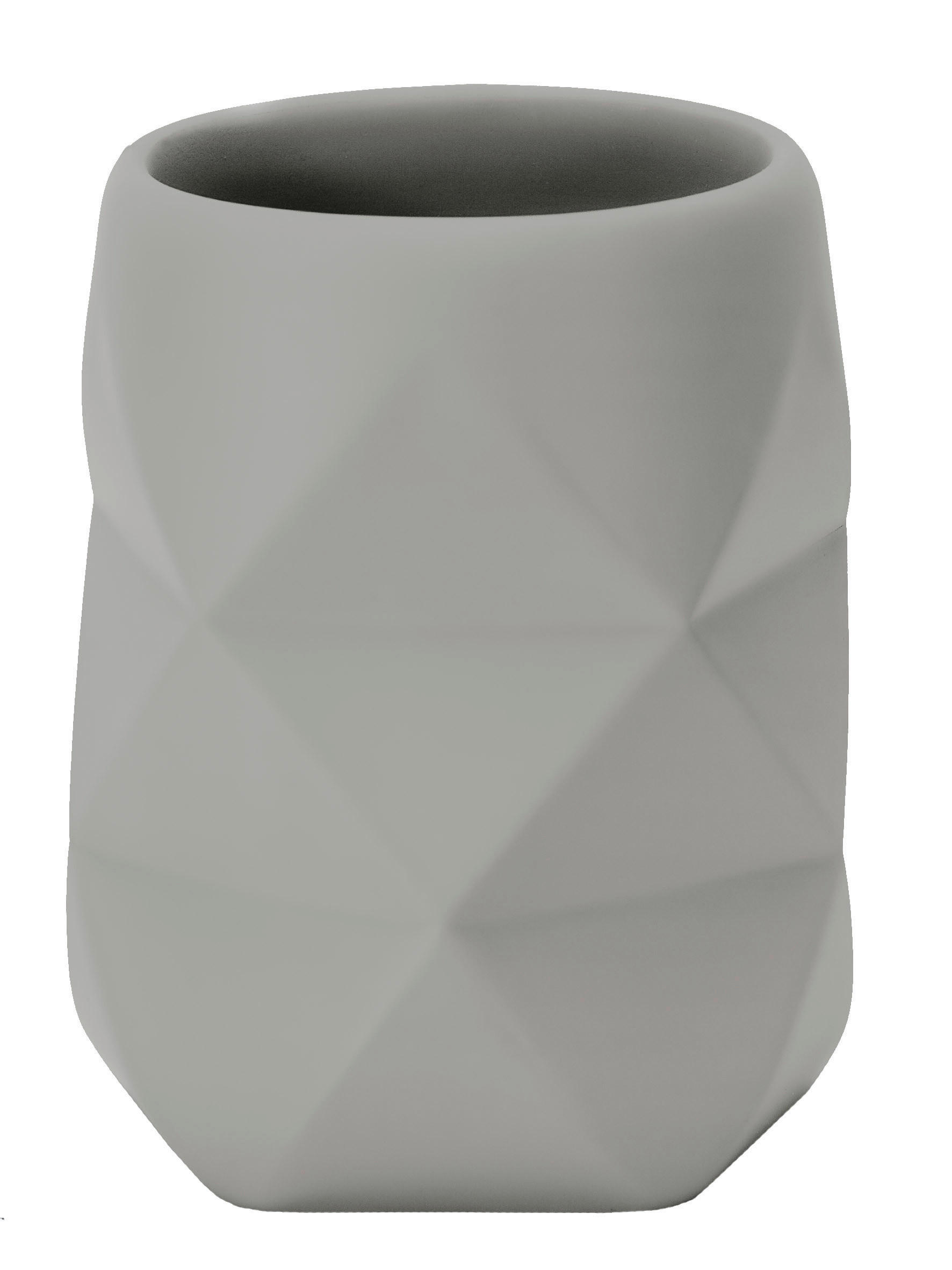 ZAHNPUTZBECHER CRACKLE  - Platinfarben, Design, Kunststoff (8/10cm) - Kleine Wolke