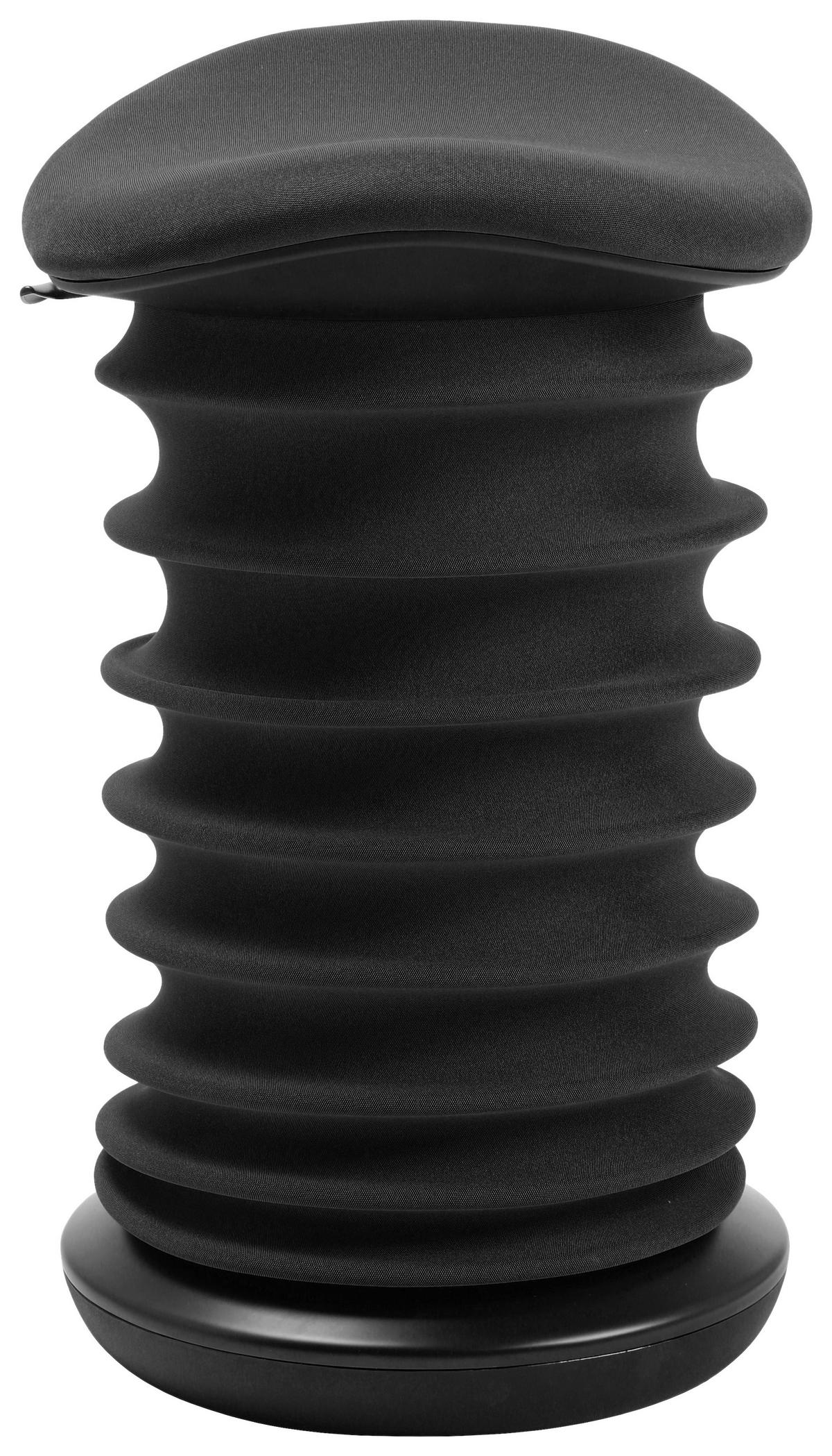 BÜROHOCKER Schwarz, Schieferfarben  - Schieferfarben/Schwarz, Design, Kunststoff/Textil (37,5/53-64/36cm) - Topstar