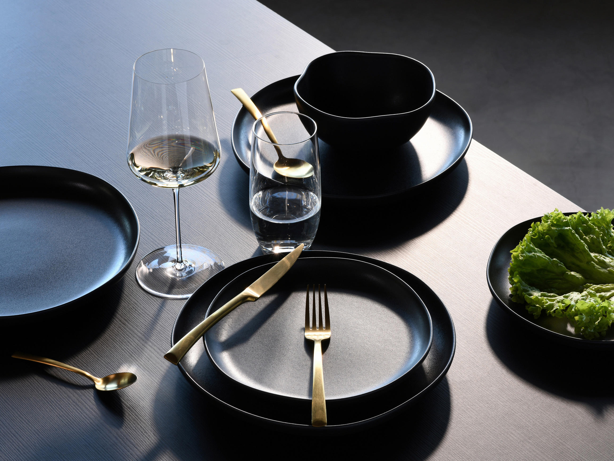 TAFELSERVICE Schwarz 12-teilig  - Schwarz, Basics, Keramik (42/39/36cm) - Creatable
