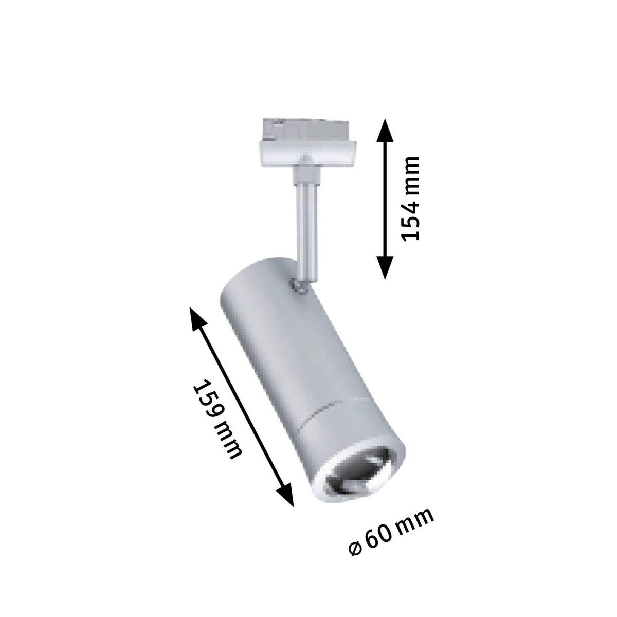 SCHIENENSYSTEM-STRAHLER URail Tarie 15,9/16,05 cm  - Chromfarben, Basics, Kunststoff (15,9/16,05cm) - Paulmann