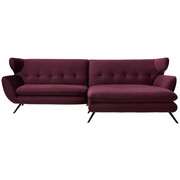 WOHNLANDSCHAFT in Textil Lila - Lila/Schwarz, Design, Textil/Metall (300/175cm) - Pure Home Lifestyle