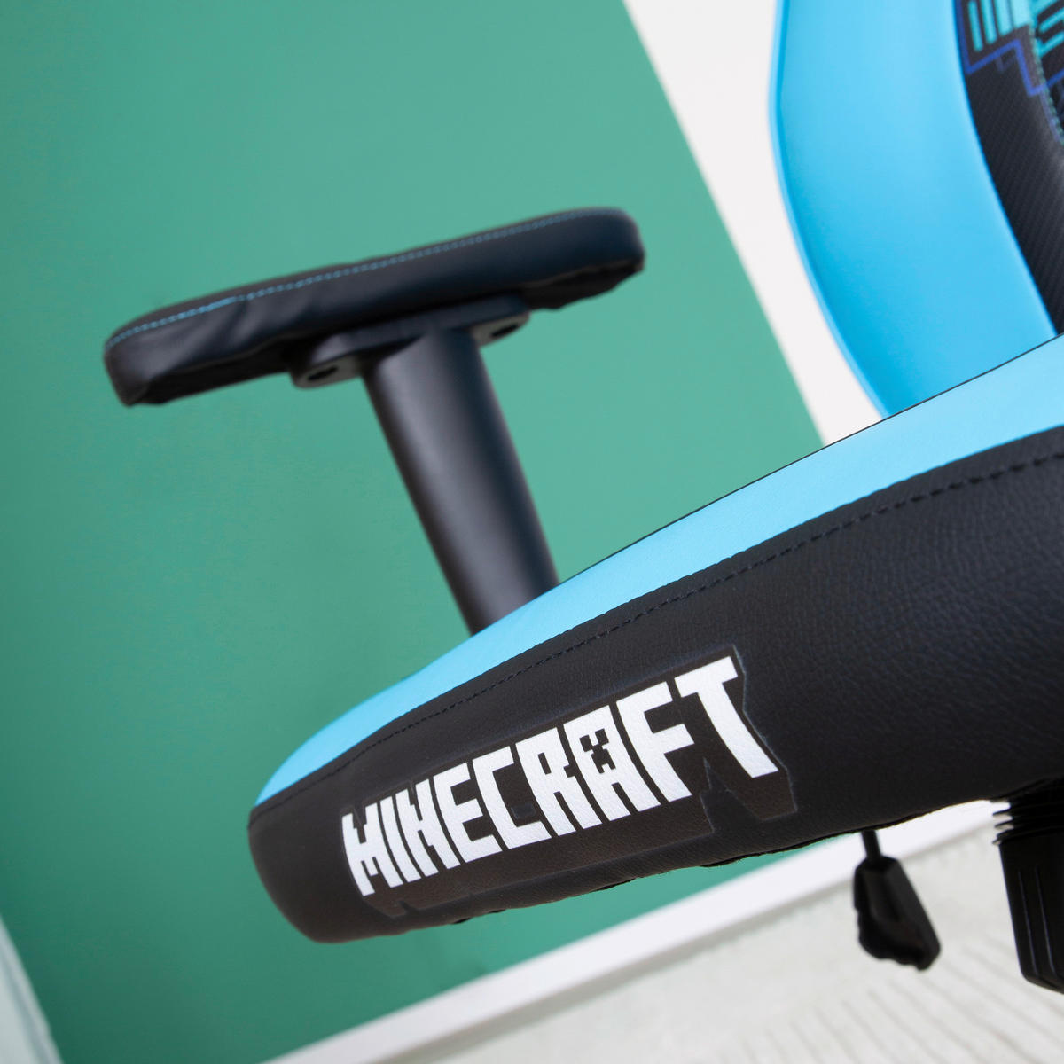 GAMINGSTUHL Blau, Schwarz Kunststoff, Textil   - Blau/Schwarz, MODERN, Kunststoff/Textil (59,5/102,5/66cm) - Minecraft