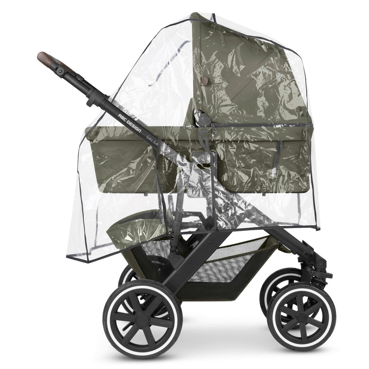 KINDERWAGENSET  Salsa 4 Air Starter Set  Wheat  - Schwarz/Olivgrün, Basics, Textil/Metall (77/35/110cm) - ABC Design