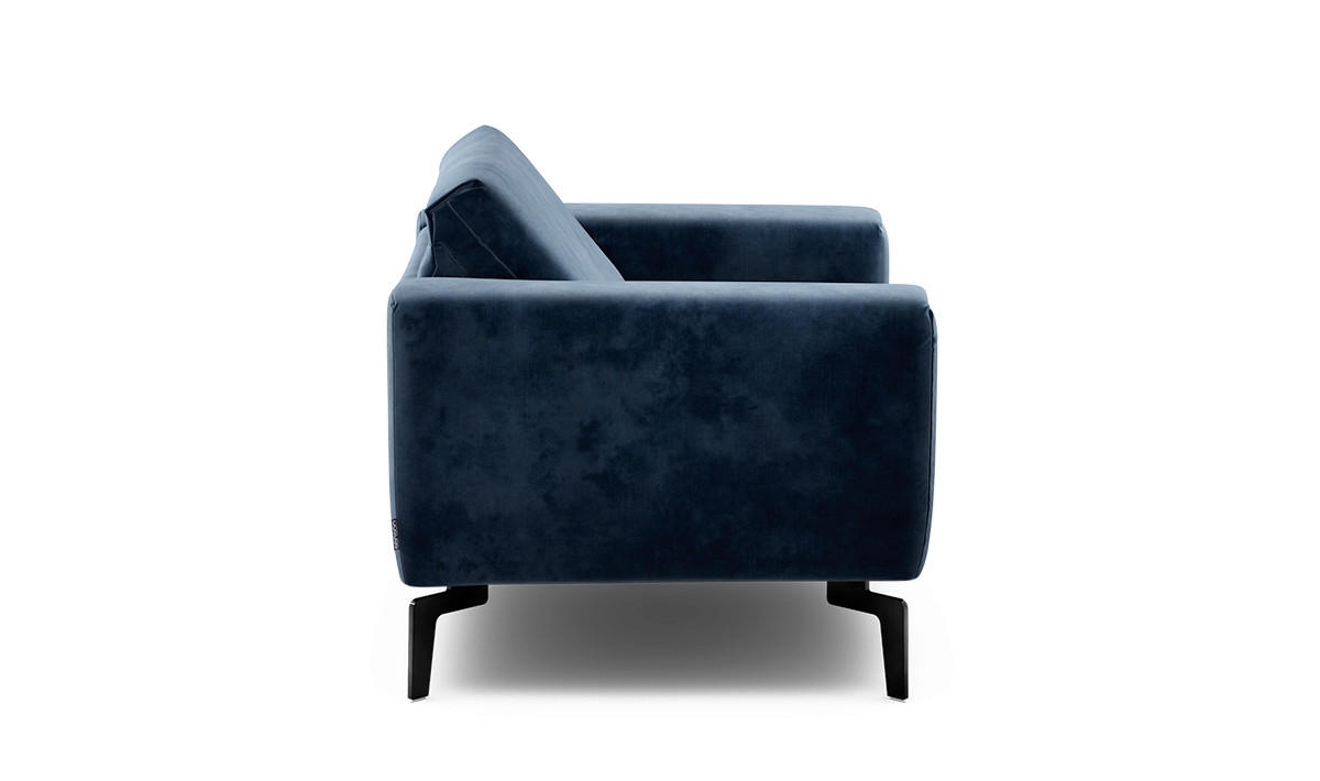 SESSEL Samt Dunkelblau    - Schwarz/Dunkelblau, Design, Textil/Metall (110/85/86-94cm) - SENSOO