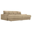 BIGSOFA in Cord Beige - Beige/Schwarz, MODERN, Kunststoff/Textil (230/85/190cm) - Carryhome