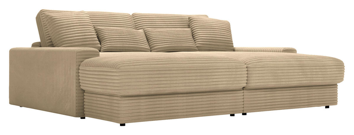 BIGSOFA in Cord Beige  - Beige/Schwarz, MODERN, Kunststoff/Textil (230/85/190cm) - Carryhome