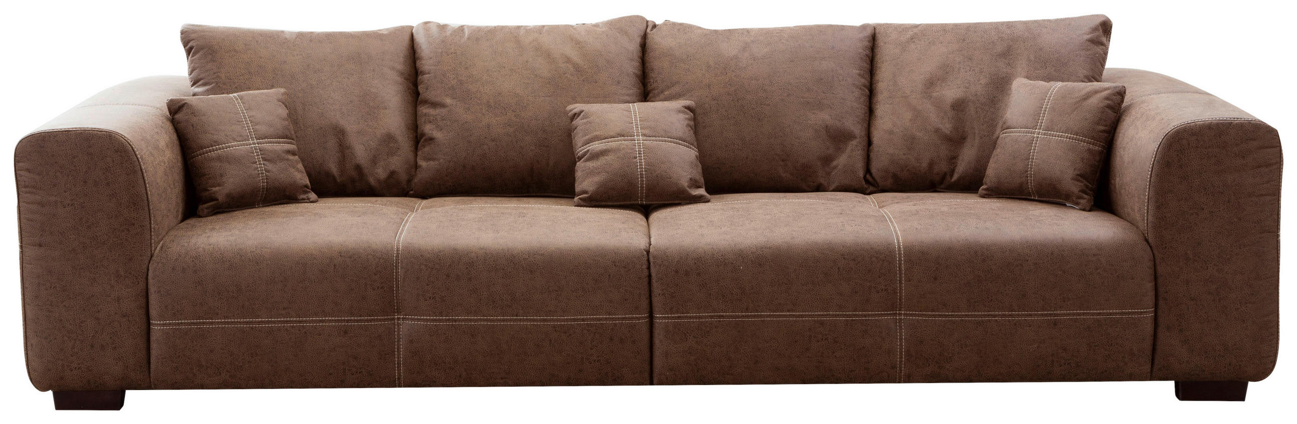 BIGSOFA Flachgewebe Haselnussfarben  - Beige/Haselnussfarben, KONVENTIONELL, Holz/Textil (287/69/108cm) - Cantus