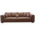 BIGSOFA Flachgewebe Haselnussfarben  - Beige/Haselnussfarben, KONVENTIONELL, Holz/Textil (287/69/108cm) - Cantus