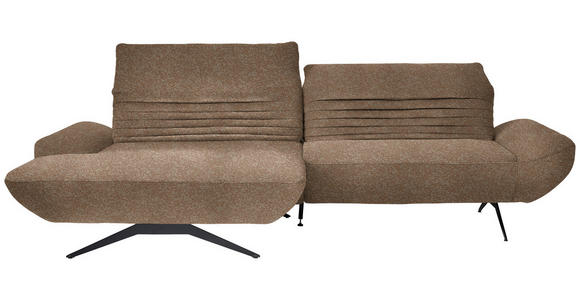 ECKSOFA  in Bouclé Hellbraun  170-195/280 cm  - Hellbraun/Schwarz, Design, Textil/Metall (170-195/280cm) - Dieter Knoll