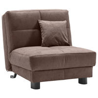 SCHLAFSESSEL Mikrovelours Dunkelbraun    - Dunkelbraun/Schwarz, KONVENTIONELL, Textil/Metall (85/85/100cm) - Carryhome