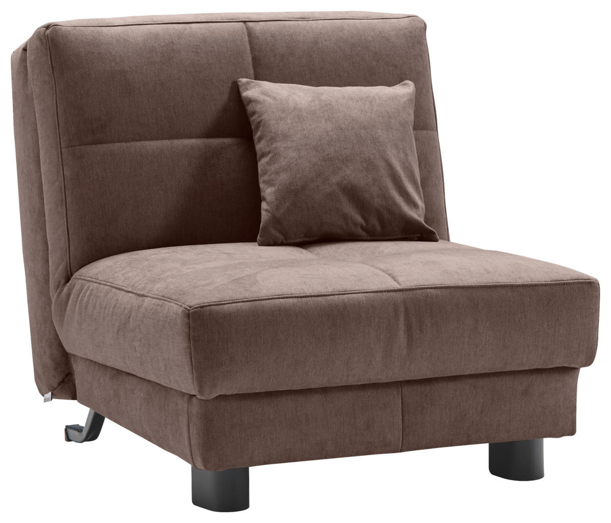 SCHLAFSESSEL Mikrovelours Dunkelbraun    - Dunkelbraun/Schwarz, KONVENTIONELL, Textil/Metall (85/85/100cm) - Carryhome