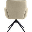 ARMLEHNSTUHL  , Stoffauswahl, Sitzfläche 360° drehbar, automatische Rückholfunktion  , Leinenoptik  ,  - Beige/Schwarz, Design, Textil/Metall (67/86/68cm) - Novel