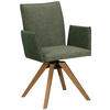ARMLEHNSTUHL in Holz, Textil Grün, Eichefarben  - Eichefarben/Grün, KONVENTIONELL, Holz/Textil (64/91/61cm) - Moderano