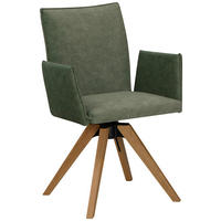 ARMLEHNSTUHL  in Samt  - Eichefarben/Grün, Konventionell, Holz/Textil (64/91/61cm) - Moderano