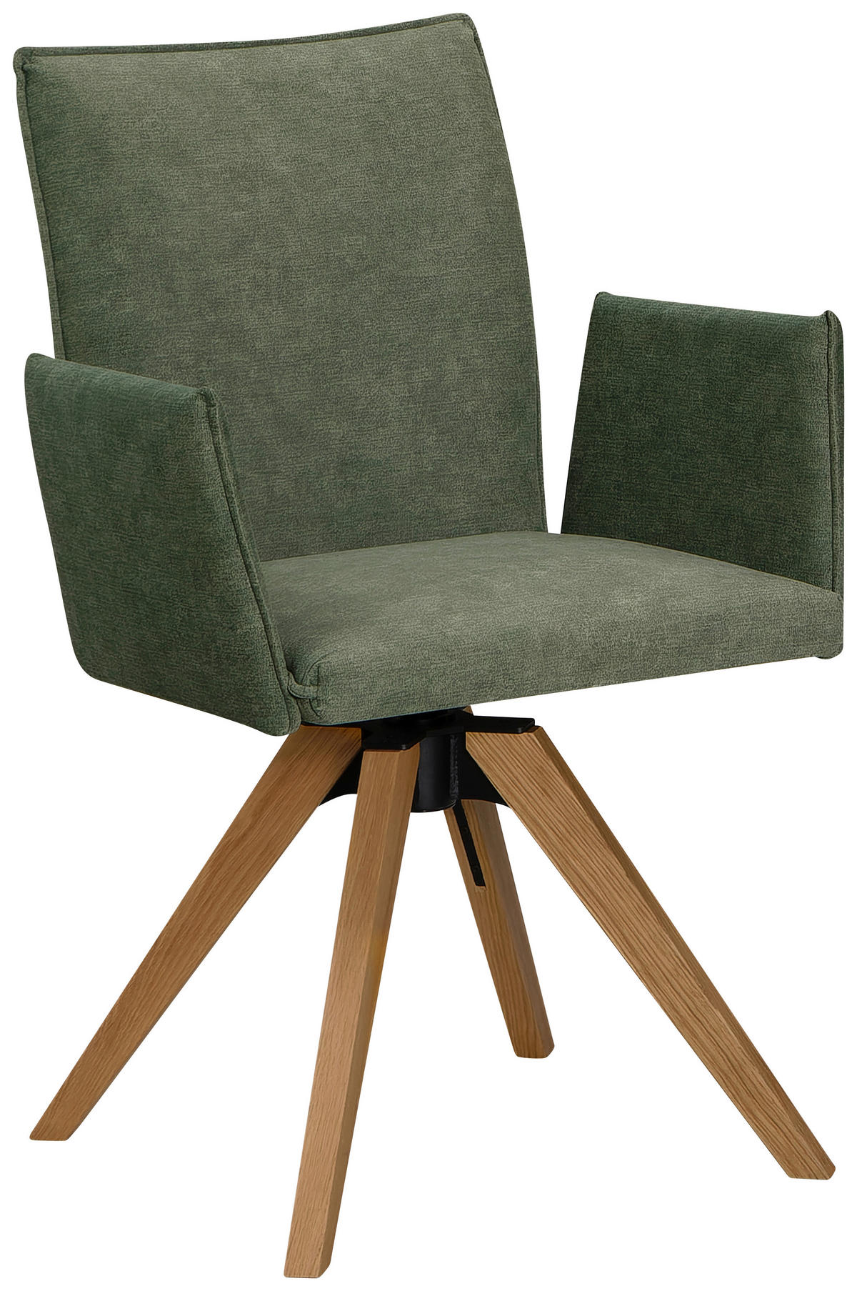 ARMLEHNSTUHL  in Samt  - Eichefarben/Grün, Konventionell, Holz/Textil (64/91/61cm) - Moderano